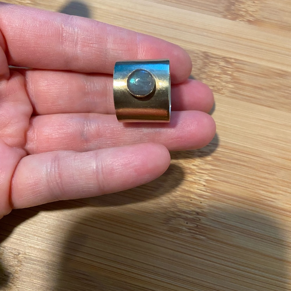 Statement Cuff Brass Ring - image 2